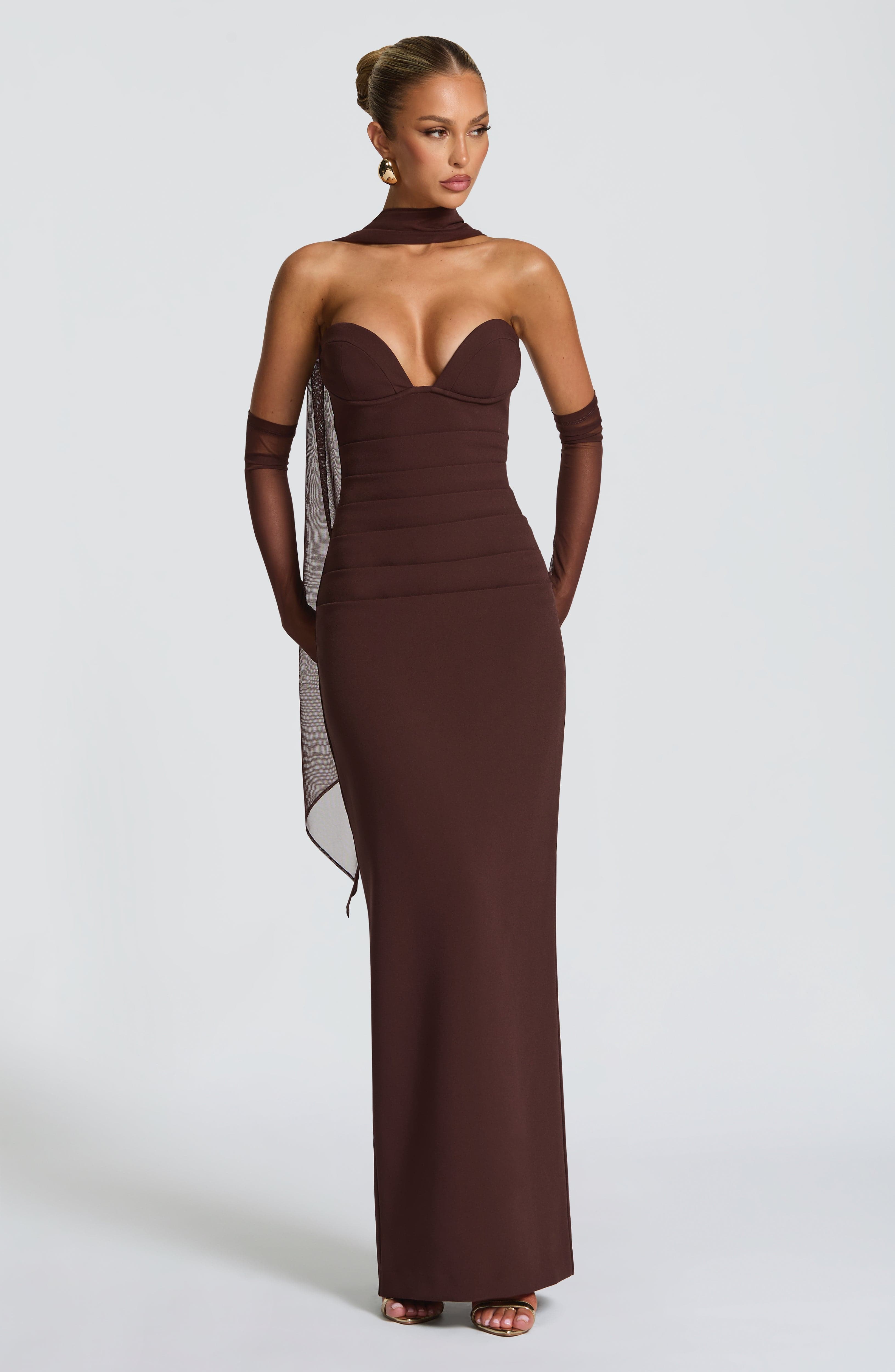 Lindsey Maxi Dress - Plum Brown Dress Babyboo Fashion Premium Exclusive Design