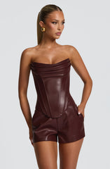 Liv Shorts - Burgundy Shorts Babyboo Fashion Premium Exclusive Design