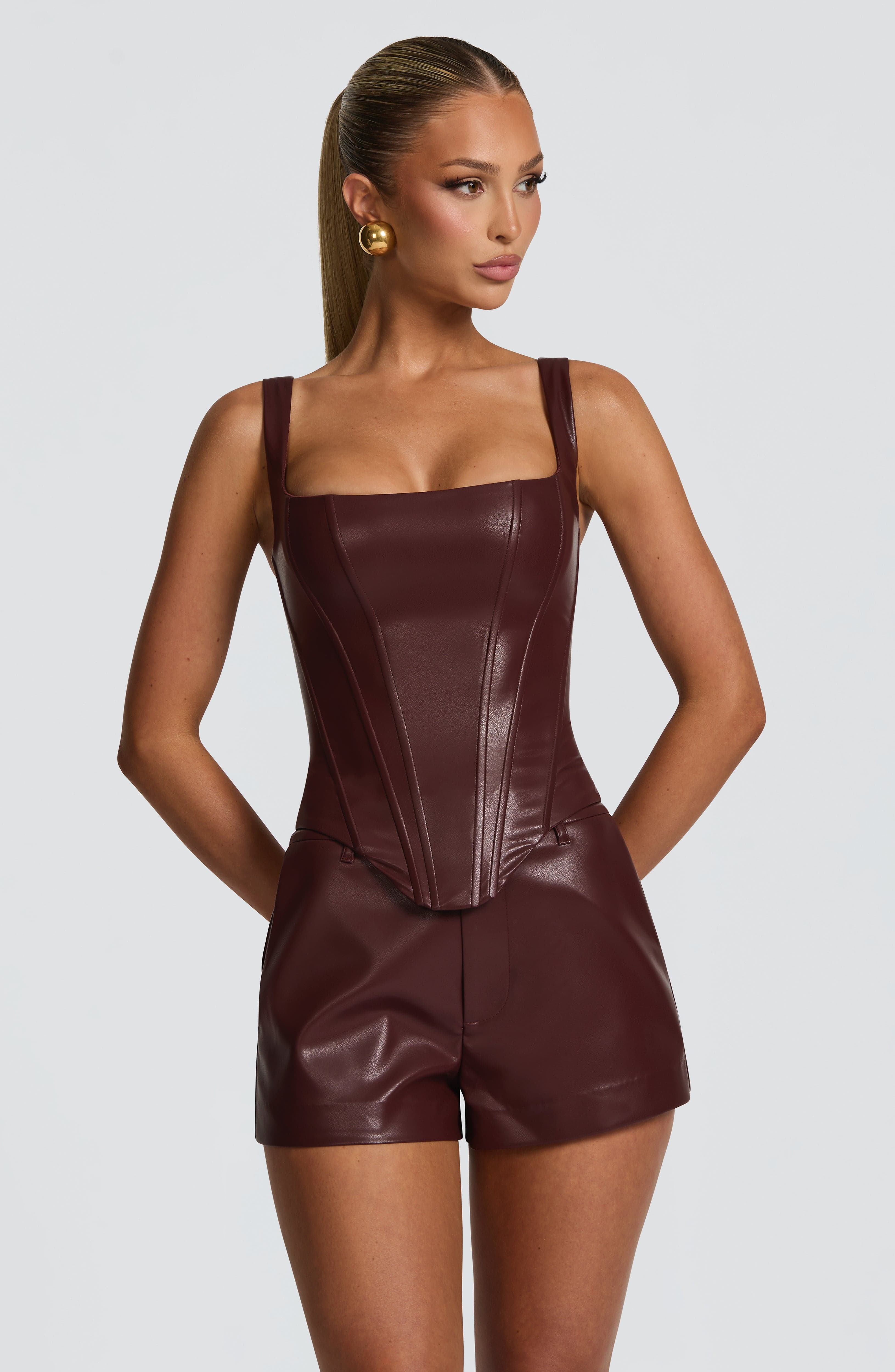 Liv Shorts - Burgundy Shorts Babyboo Fashion Premium Exclusive Design