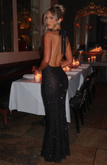 Lorena Maxi Dress - Black Lined Dress Babyboo Fashion Premium Exclusive Design