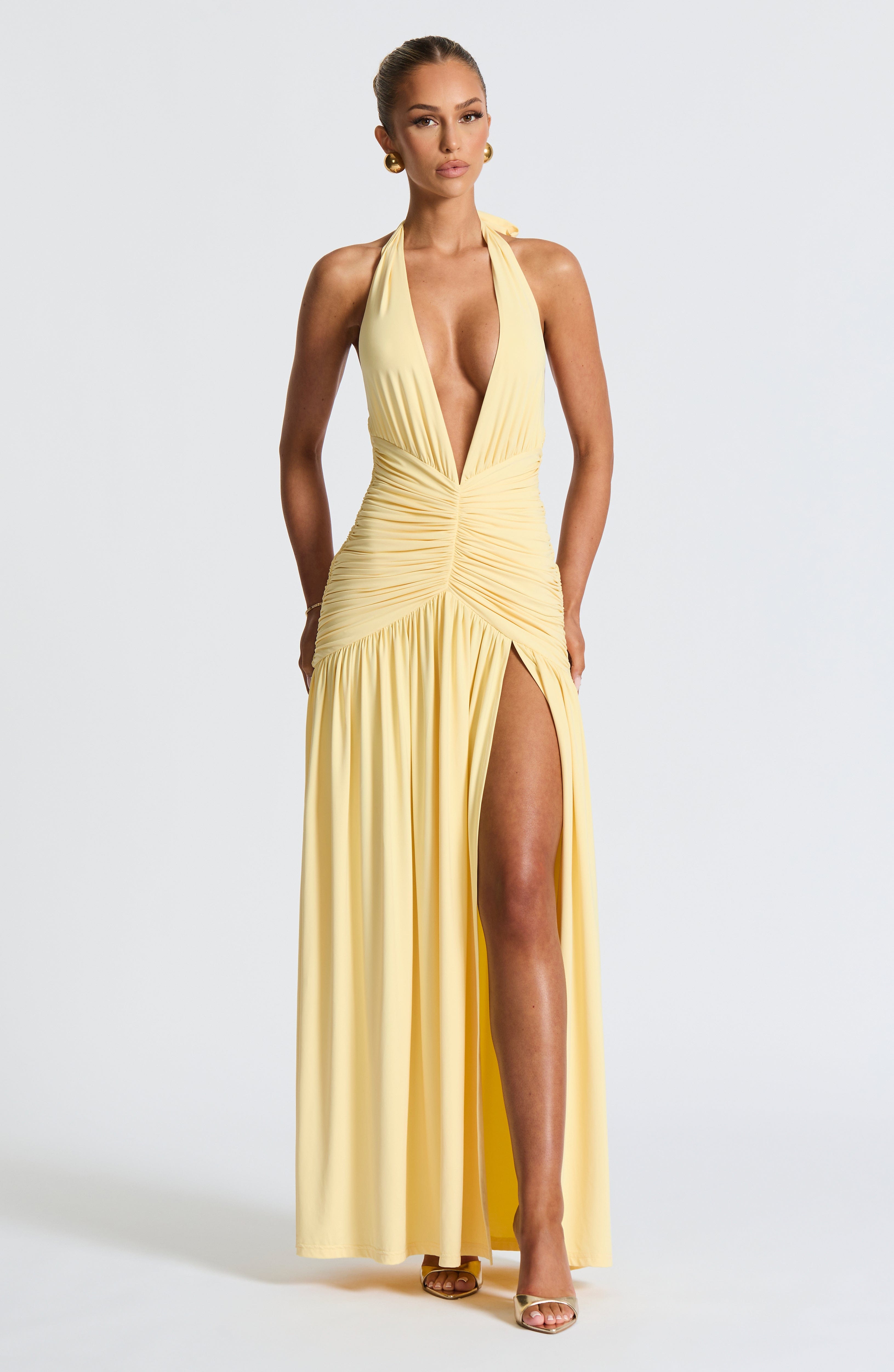 Melania Maxi Dress - Lemon Dress XS Babyboo Fashion Premium Exclusive Design
