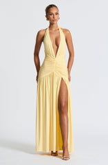 Melania Maxi Dress - Lemon Dress XS Babyboo Fashion Premium Exclusive Design