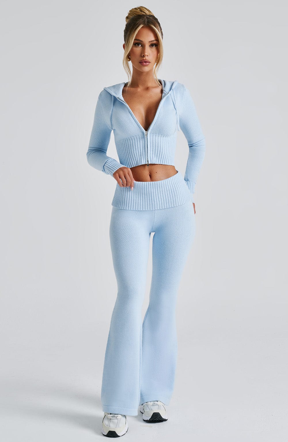 Portia Knit Hoodie - Baby Blue Tops Babyboo Fashion Premium Exclusive Design