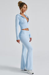 Portia Knit Hoodie - Baby Blue Tops Babyboo Fashion Premium Exclusive Design