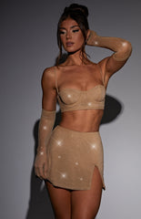 Posie Mini Skirt - Gold Sparkle Skirt XS Babyboo Fashion Premium Exclusive Design