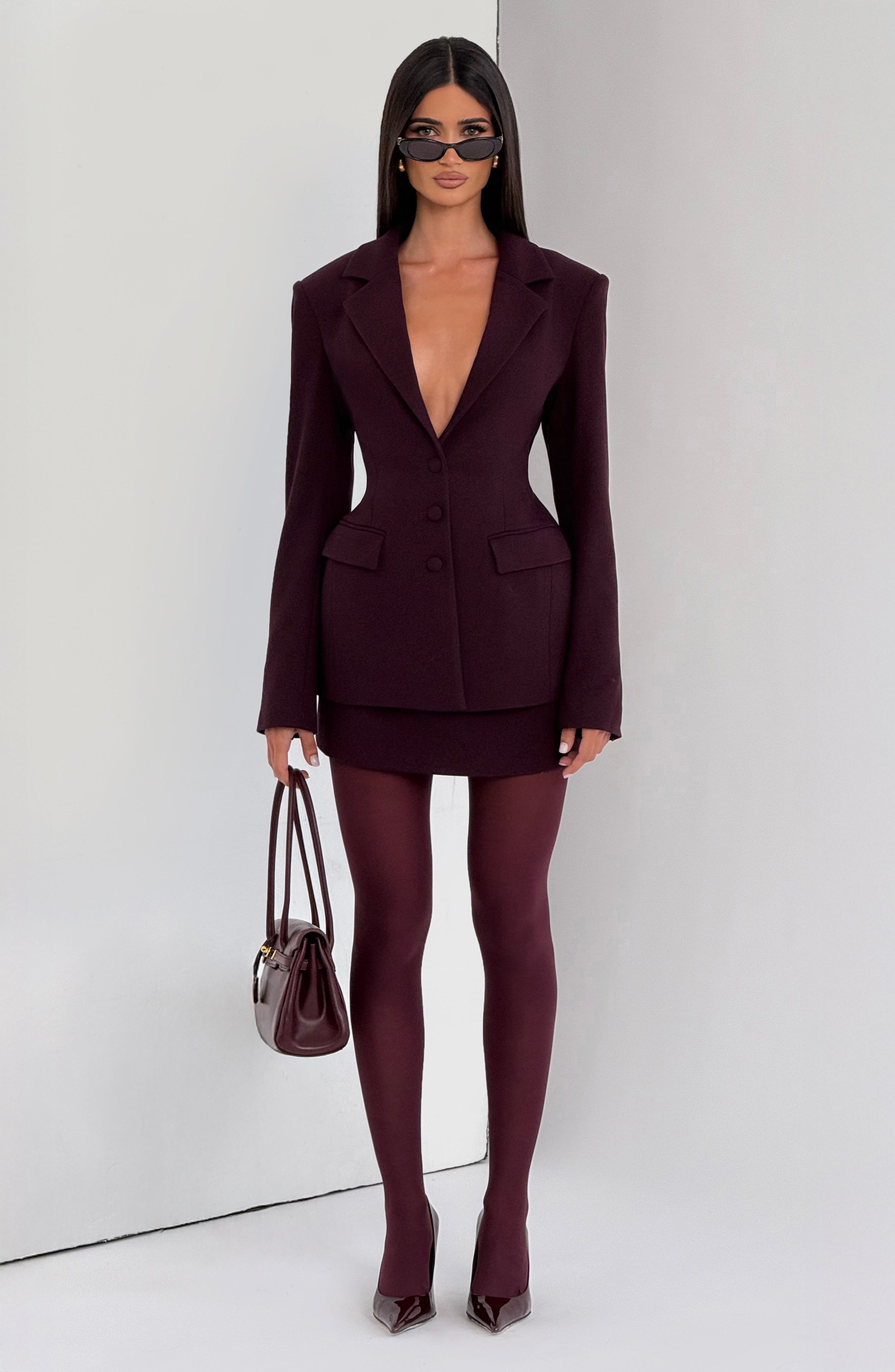 Rowena Blazer - Plum Jacket Babyboo Fashion Premium Exclusive Design