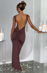 Sanya Maxi Dress - Chocolate Dress Babyboo Fashion Premium Exclusive Design